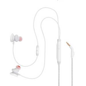 JBL Quantum 50 - White - Wired in-ear gaming headset with volume slider and mic mute - Detailshot 2